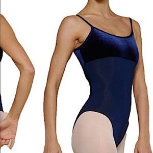 Medium Grishko Navy Velvet Camisole Criss-Cross Leotard